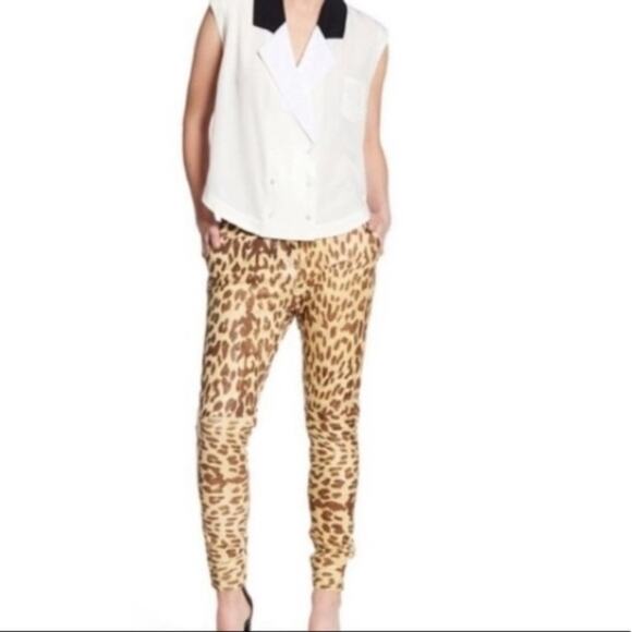 NWT One Teaspoon Jackson leopard leather pants - Picture 1 of 8